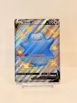 Pokemon Shining Fates Shiny Ditto V SV118/SV122 NM/MT+ Full Art Holo - Image 3
