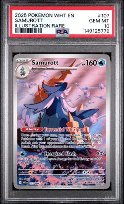 Pokemon TCG Samurott #107 White Flare Illustration Rare PSA 10 - Image 1