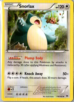 SNORLAX 118/162 UNCOMMON BREAKTHROUGH POKEMON LP - Image 1