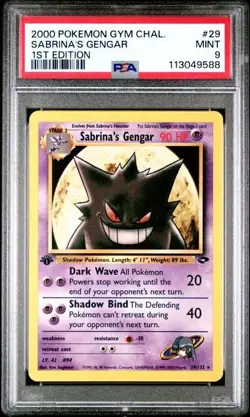 2000 Pokemon Sabrina's Gengar 29/132 1st Edition Gym Challenge Rare CGC 9 - Image 1