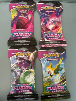 Pokemon Sword & Shield - Fusion Strike Sleeved Booster Pack Art Set of 4 - Image 1