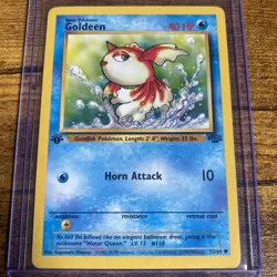 1st Edition Goldeen 53/64 Jungle Common Pokemon TCG Vintage WOTC 1999 MP - Image 1