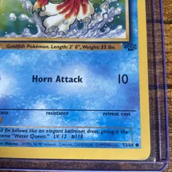 1st Edition Goldeen 53/64 Jungle Common Pokemon TCG Vintage WOTC 1999 MP - Image 4