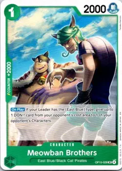 Meowban Brothers UC Adventure on Kami's Island OP15-028 NM ONE PIECE CCG - Image 1