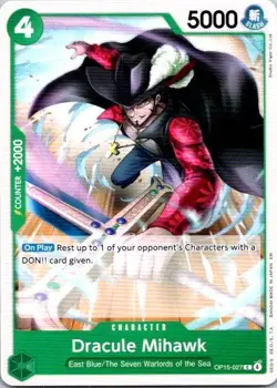 Dracule Mihawk C Adventure on Kami's Island OP15-027 NM ONE PIECE CCG - Image 1