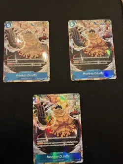 Lot of (3) One Piece TCG OP11-058 Monkey.D.Luffy TR Foil - Image 1
