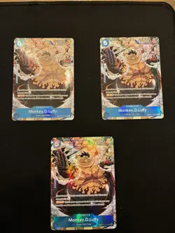 Lot of (3) One Piece TCG OP11-058 Monkey.D.Luffy TR Foil - Image 4