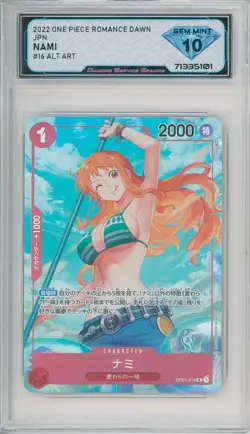 One Piece Romance Dawn Japanese NAMI #OP01-016 Alt Art 💎 DSG 10 Gem Mint - Image 1
