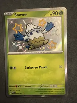 Pokemon TCG Snover 100/091 Baby Shiny Rare Holo Card S&V: Paldean Fates 100/091 - Image 1