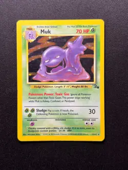 Pokemon TCG - Muk Fossil 13/62 Holo Unlimited Rare WOTC Pokemon Card MP - Image 1