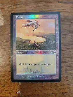 Plains (1999) Arena Promos Foil Artist Signed And Altered Angel Drawing MTG Card - Image 1
