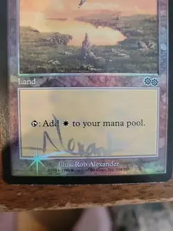 Plains (1999) Arena Promos Foil Artist Signed And Altered Angel Drawing MTG Card - Image 4