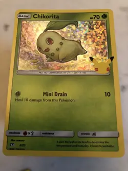 ⭐ CHIKORITA HOLO ⭐ 2021 McDonalds 25th Anniversary 🆕Happy Meal Pokemon Card - Image 1