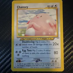 Pokemon Chansey Neo Destiny 31/105 Uncommon Basic 90 HP Regular Card 2000 - Image 1