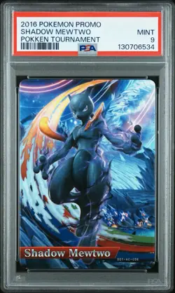 Pokemon SHADOW MEWTWO POKKEN TOURNAMENT POKEMON PROMO CARD PSA 9 - Image 1
