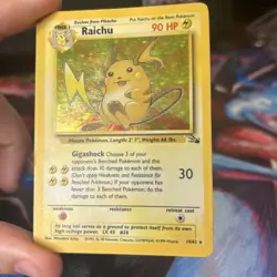 Pokemon TCG Raichu Fossil Holo Rare Card 14/62 Unlimited - Image 2