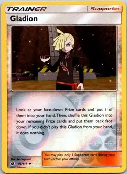 Gladion Uncommon SM - Crimson Invasion 95/111 LP Reverse Holo Pokemon Card - Image 1