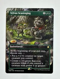 Sylvan Scavenging (Borderless) 342 Rare Foundations Magic: The Gathering LP - Image 1