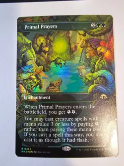 MTG - Primal Prayers FOIL Borderless - Modern Horizons 3 - Image 1