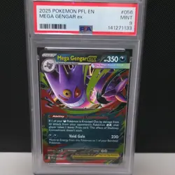 Pokemon Mega Gengar EX 056/094 Phantasmal Flames Holo PSA 9 English - Image 1