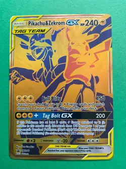 Pikachu & Zekrom GX Tag Team SM248 Promo Sun & Moon Pokemon 2021 - Image 1