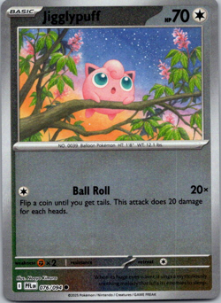 Jigglypuff 076/094 Prismatic Evolutions Reverse Holo Pokemon - Image 1