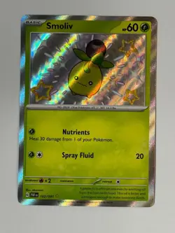 Smoliv 102/091 Shiny Rare Paldean Fates Pokemon Near Mint - Image 1