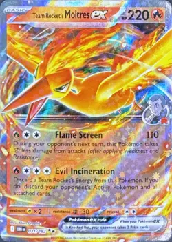 Pokemon Team Rocket's Moltres ex 31 Double Rare - Destined Rivals - NM - Image 1
