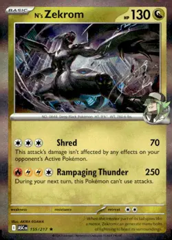 N's Zekrom 155/217 Rare Ascended Heroes Pokemon Holo Near Mint - Image 1