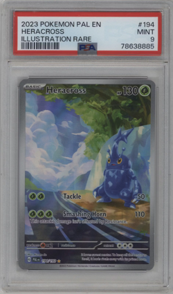 2023 POKEMON PAL EN-PALDEA EVOLVED ILLUSTRATION RARE #194 HERACROSS PSA 9 - Image 1