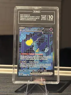 2025 Pokemon SV Prismatic Evolutions 158/131 Iron Crown EX SIR TAG 10 (984) - Image 1