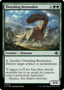 Thrashing Brontodon #216 | Near Mint | The Lost Caverns of Ixalan Magic MTG - Image 1