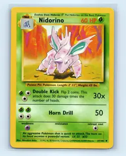 Pokemon tcg Base Set Nidorino Lightly played - Image 1