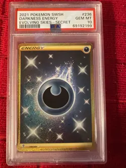 PSA 10 Gem Mint Pokemon Evolving Skies Darkness Energy Full Art Secret #236/203 - Image 1