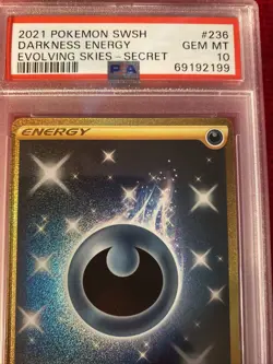 PSA 10 Gem Mint Pokemon Evolving Skies Darkness Energy Full Art Secret #236/203 - Image 2