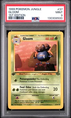 1999 POKEMON JUNGLE #37 GLOOM 1ST EDITION PSA 9 - Image 1