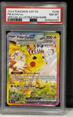Pokemon Pikachu ex 238/191 Surging Sparks Special Illustration Rare Holo PSA 8 - Image 1
