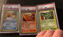 2005 Pokemon EX Emerald Starter Trio PSA 8 - Swampert Blaziken Sceptile Holo Set - Image 1