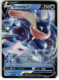 Greninja V 073/264 Holo V Rare Fusion Strike Pokemon Near Mint - Image 1