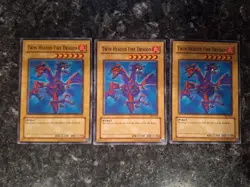 3X Twin-Headed Fire Dragon PVS-042 - Yugioh Yu Gi Oh! 3 Playset - Image 1