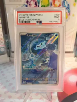 2023 POKEMON PAR EN-PARADOX RIFT ILLUSTRATION RARE #189 MANTYKE PSA 9 - Image 1