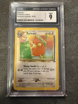 CGC 9 MINT Raticate 2001 Southern Islands 6/18 Pokemon Card - Image 1