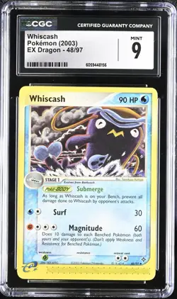 CGC 9 Whiscash 48/97 EX Dragon 2003 Pokemon Card - Image 1