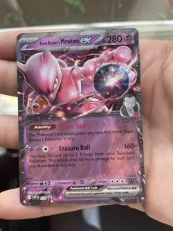 Pokemon TCG Team Rocket's Mewtwo ex SVP 216 Black Star Promo English - Image 1