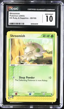 CGC 10 Shroomish 69/109 EX Ruby & Sapphire 2003 Pokemon Card - Image 1