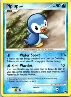 Piplup 16/17 Common POP Series 9 Pokemon NM - Image 1