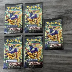 Sword & Shield Crown Zenith Booster Pack - Lot Of 5 - Pokemon TCG - SEALED - Image 1