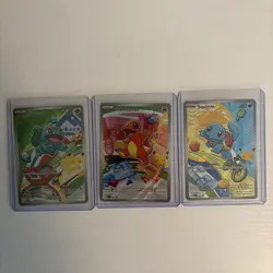 Pokemon First Partner Illustration Collection Series 1 Kanto Gen 1 Starters Set - Image 1