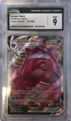 Gengar VMAX 157/264 Pokemon Fusion Strike Holo CGC 9 - Image 1