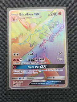 Pokemon Blaziken GX, 170/168, SM Celestial Storm Set, Rainbow Ultra Rare Holo - Image 1